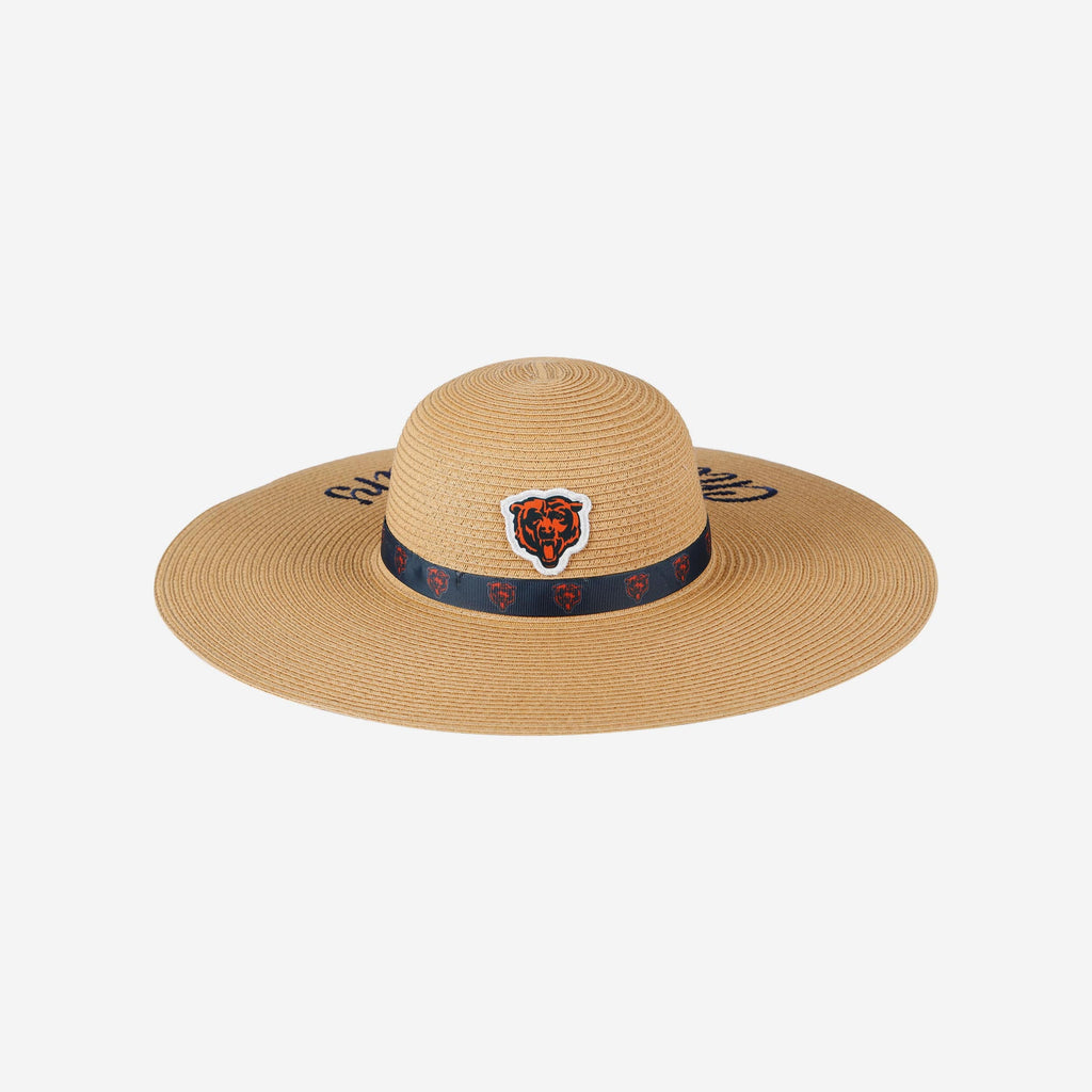 Chicago Bears Womens Wordmark Beach Straw Hat FOCO - FOCO.com