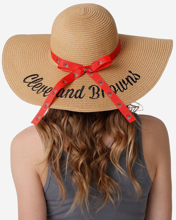 Cleveland Browns Womens Wordmark Beach Straw Hat FOCO - FOCO.com