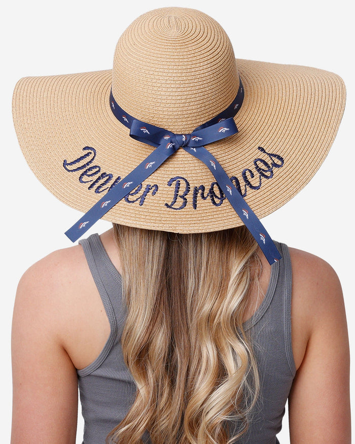 Denver Broncos Womens Wordmark Beach Straw Hat FOCO - FOCO.com