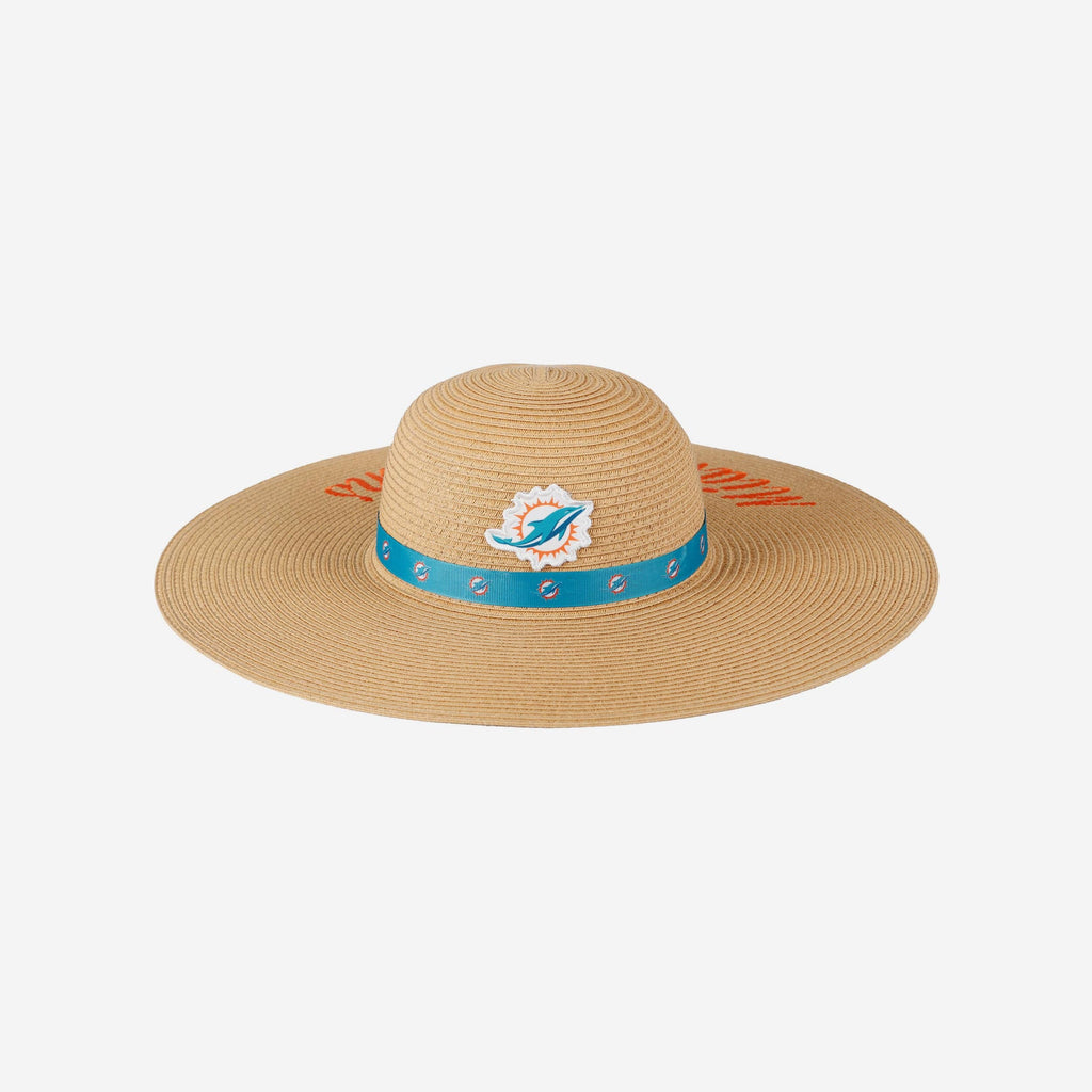 Miami Dolphins Womens Wordmark Beach Straw Hat FOCO - FOCO.com