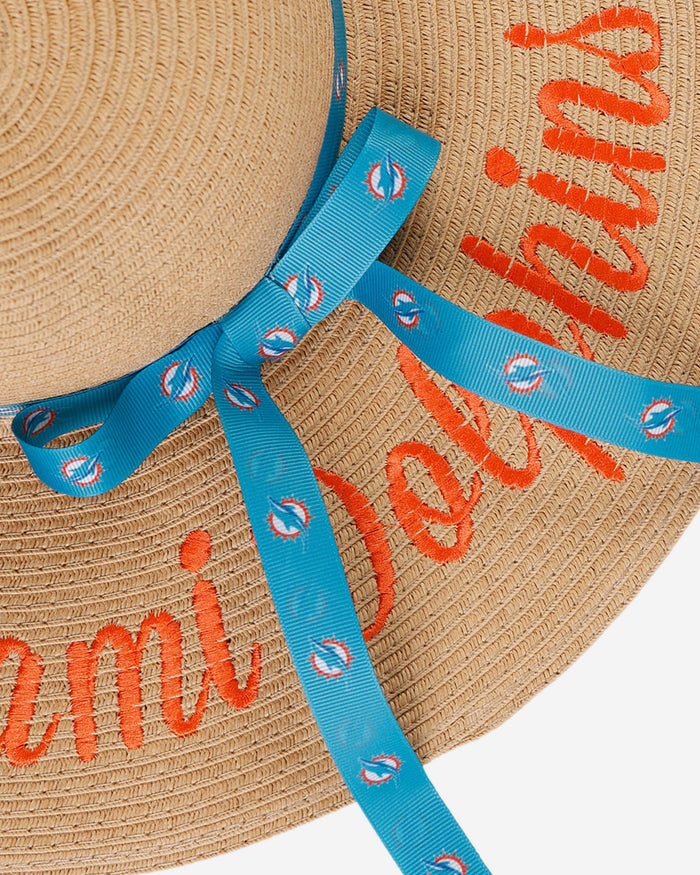 Miami Dolphins Womens Wordmark Beach Straw Hat FOCO - FOCO.com