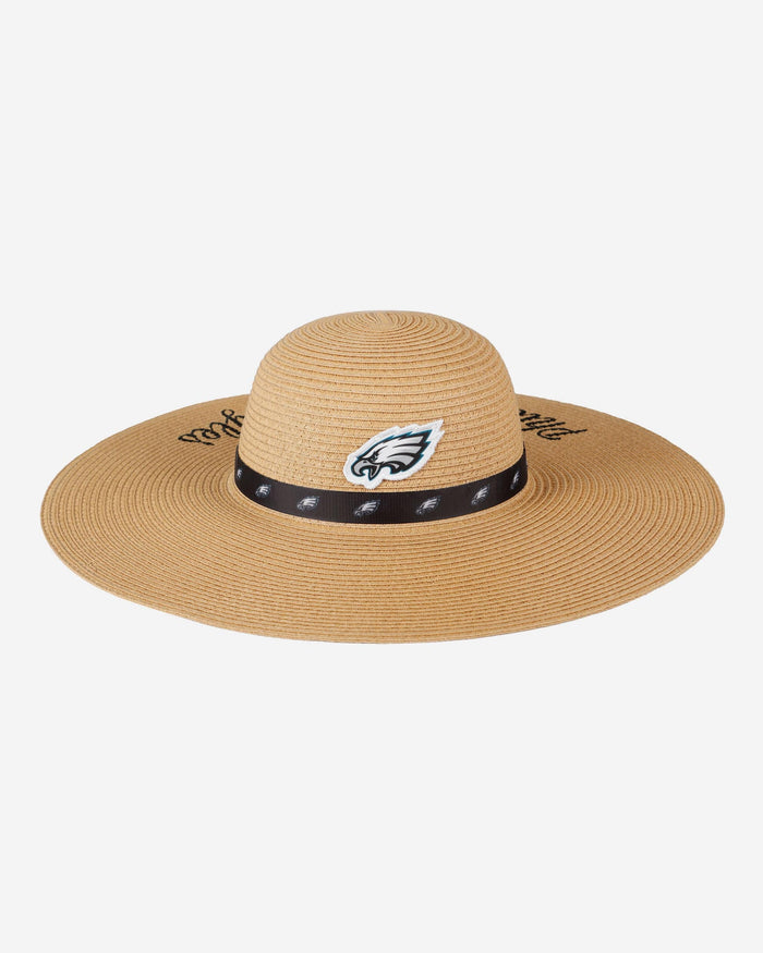 Philadelphia Eagles Womens Wordmark Beach Straw Hat FOCO - FOCO.com