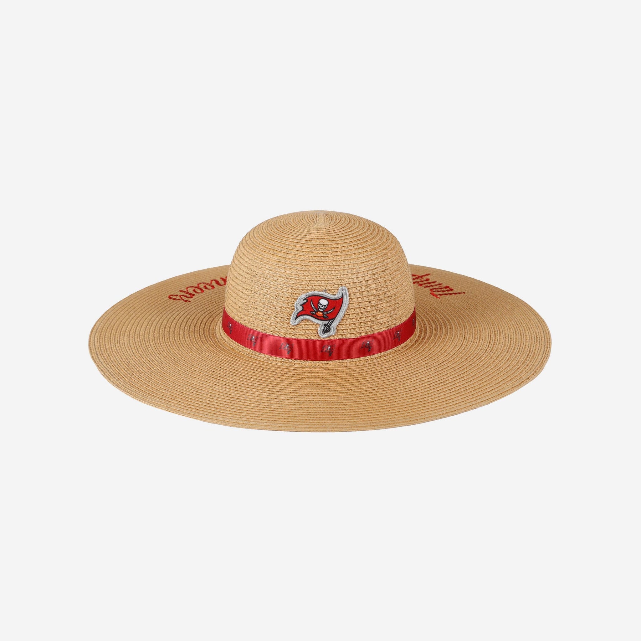 Tampa Bay Buccaneers Womens Wordmark Beach Straw Hat FOCO