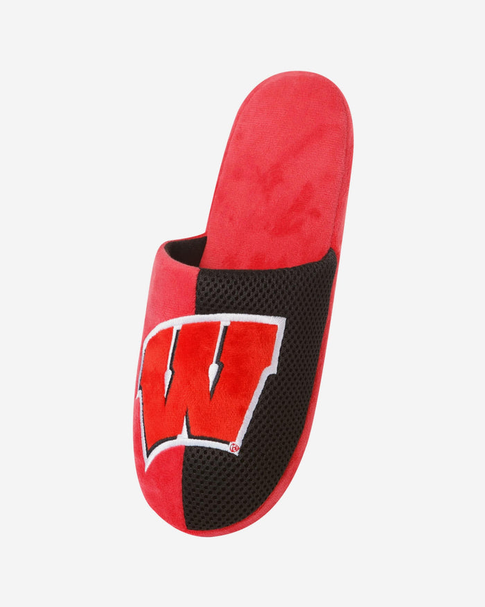 Wisconsin Badgers Team Logo Staycation Slipper FOCO - FOCO.com