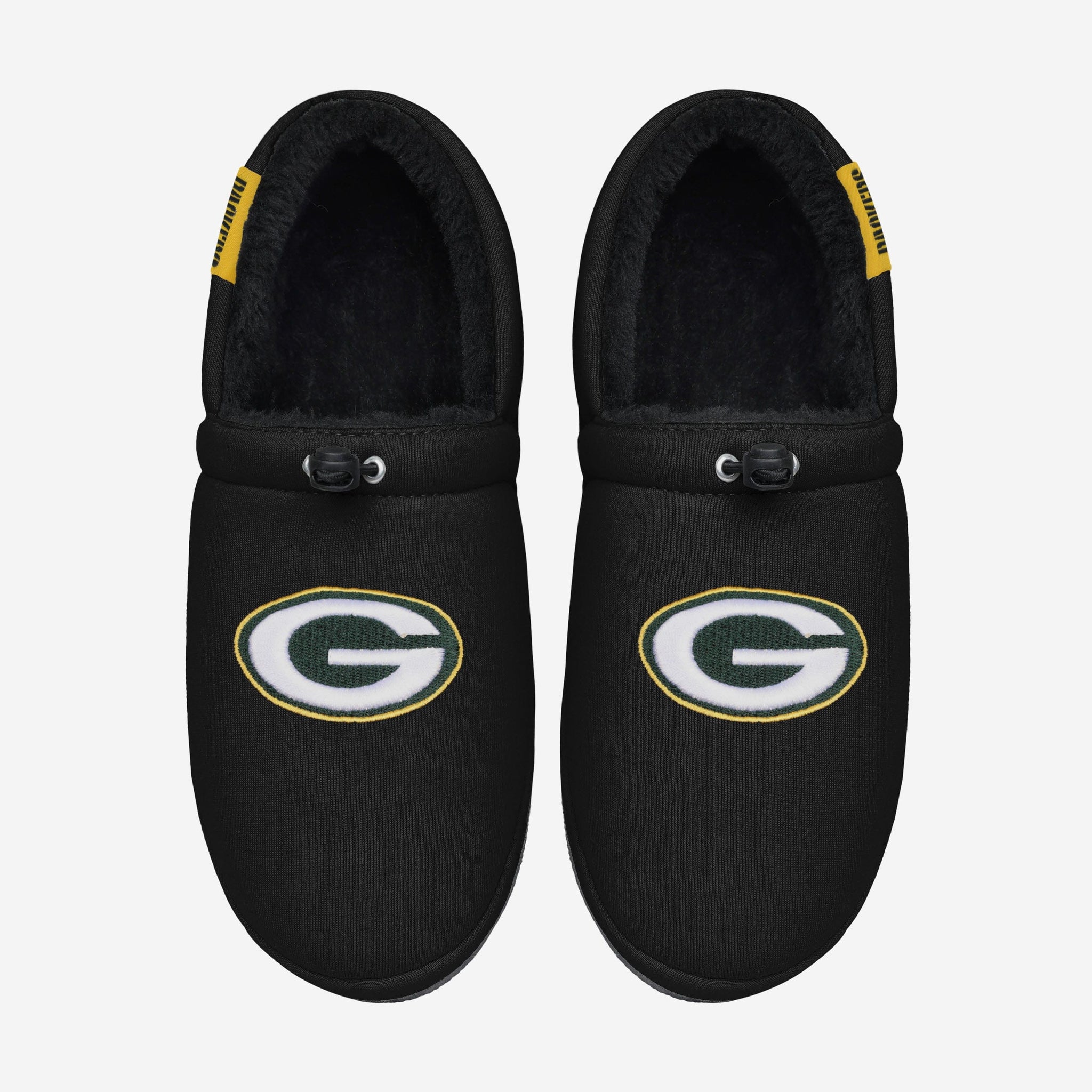 FOCO Men's Green Bay Packers Team Logo Flannel Moccasin Slippers