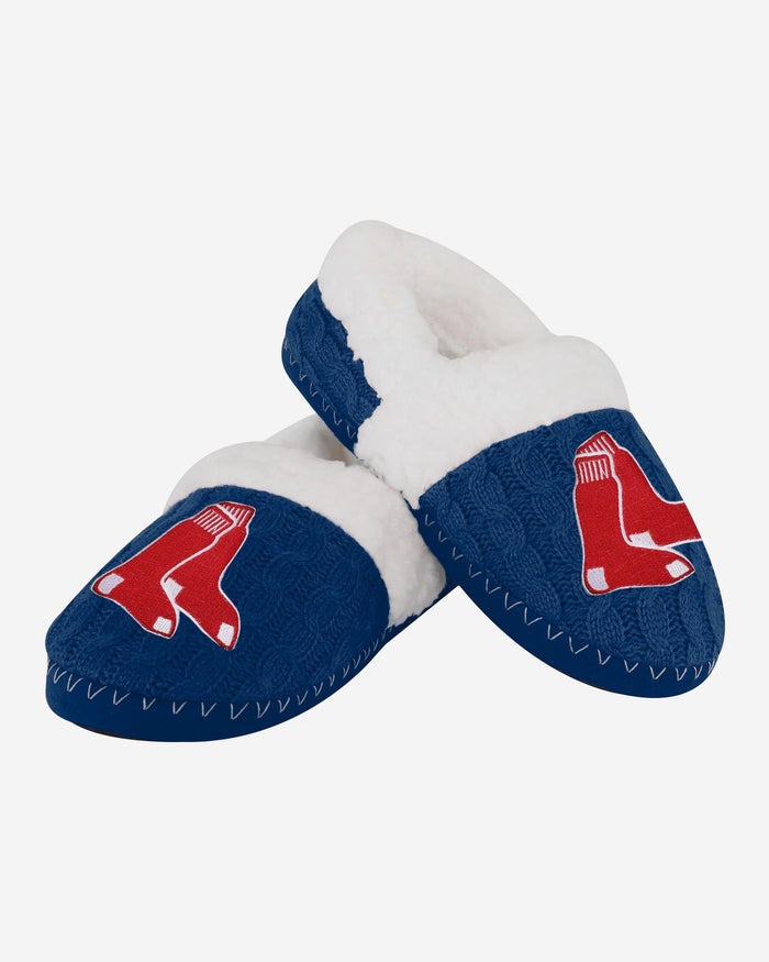 Boston Red Sox Womens Team Color Moccasin Slipper FOCO - FOCO.com