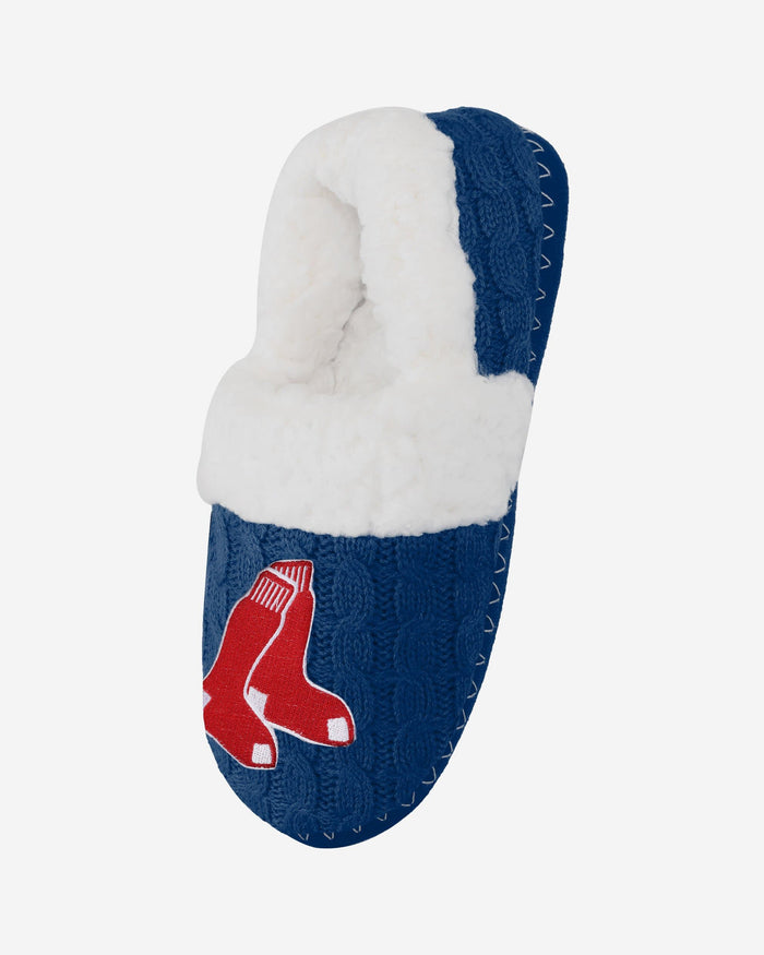 Boston Red Sox Womens Team Color Moccasin Slipper FOCO - FOCO.com