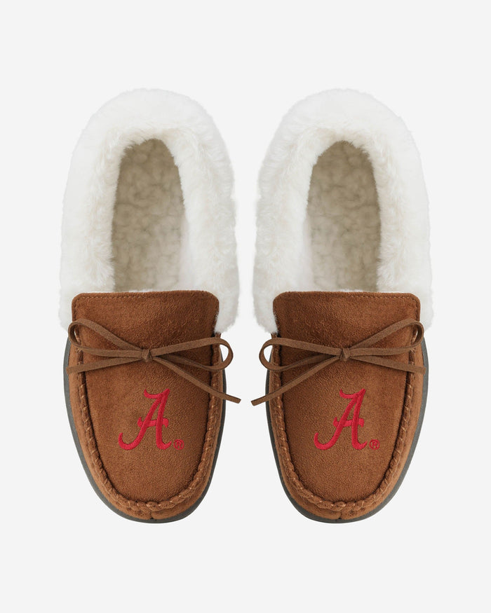 Alabama Crimson Tide Womens Tan Moccasin Slipper FOCO - FOCO.com