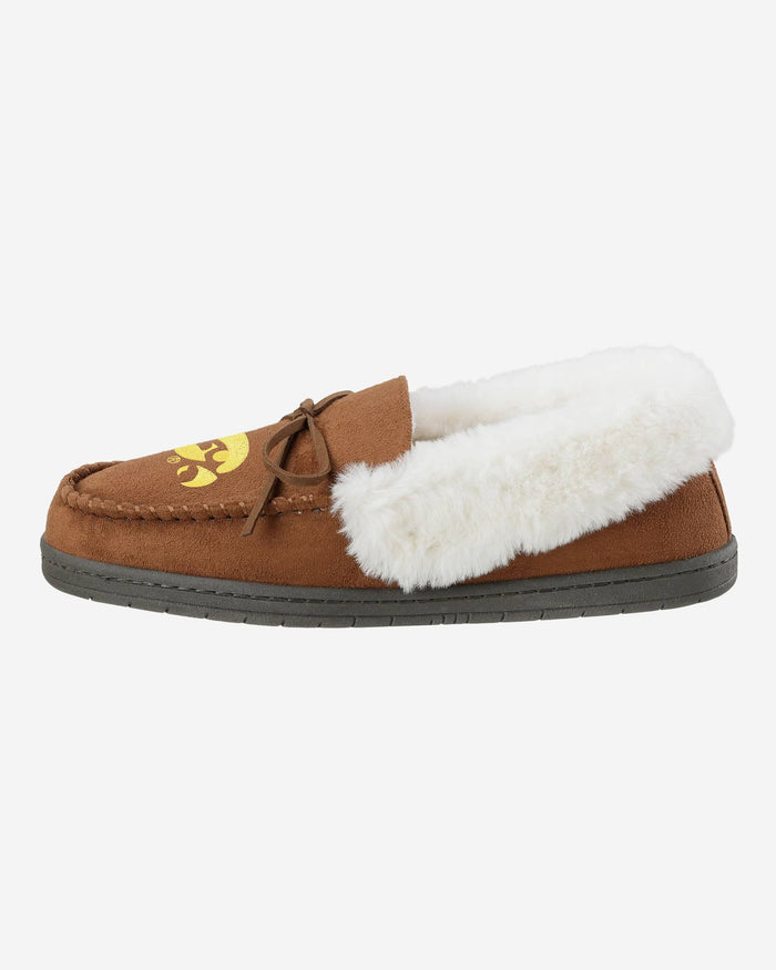 Iowa Hawkeyes Womens Tan Moccasin Slipper FOCO S - FOCO.com