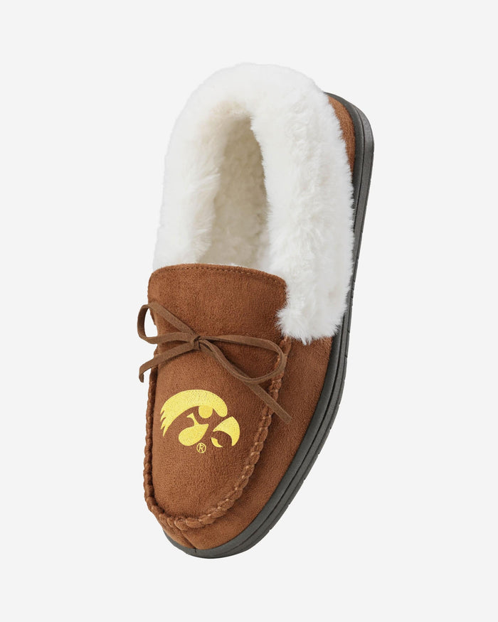 Iowa Hawkeyes Womens Tan Moccasin Slipper FOCO - FOCO.com