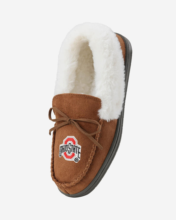 Ohio State Buckeyes Womens Tan Moccasin Slipper FOCO