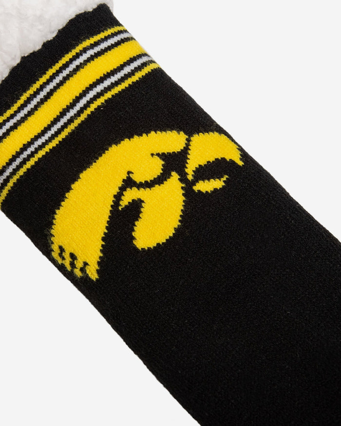 Iowa Hawkeyes Womens Stripe Logo Tall Footy Slipper Socks FOCO - FOCO.com