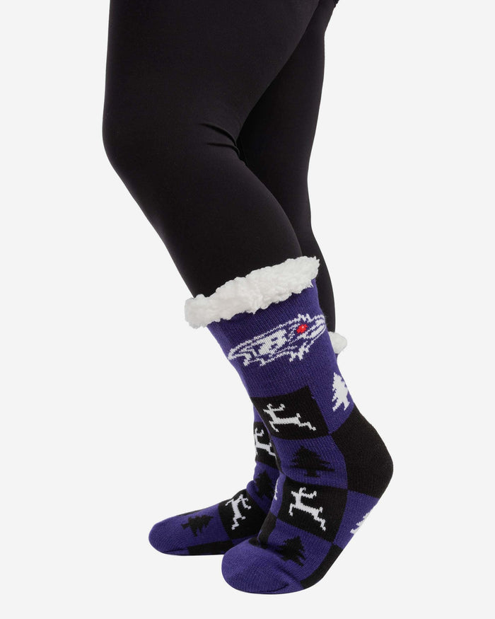 Baltimore Ravens Womens Fan Footy 3 Pack Slipper Socks FOCO - FOCO.com