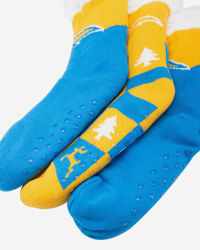 Los Angeles Chargers Womens Fan Footy 3 Pack Slipper Socks FOCO - FOCO.com