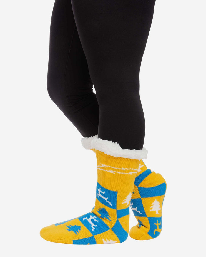 Los Angeles Chargers Womens Fan Footy 3 Pack Slipper Socks FOCO - FOCO.com