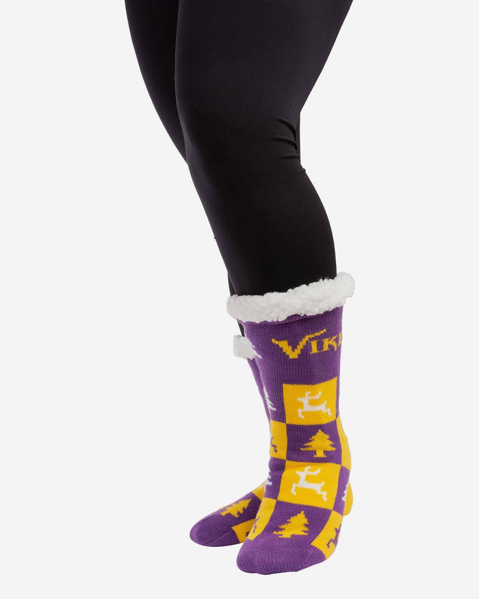 Minnesota Vikings Womens Fan Footy 3 Pack Slipper Socks FOCO - FOCO.com