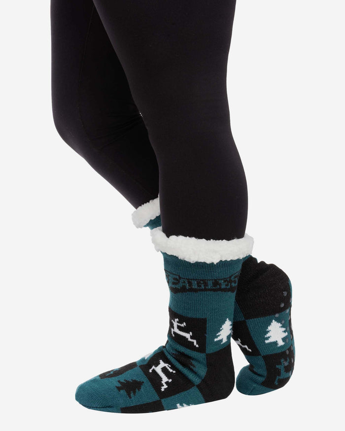 Philadelphia Eagles Womens Fan Footy 3 Pack Slipper Socks FOCO - FOCO.com