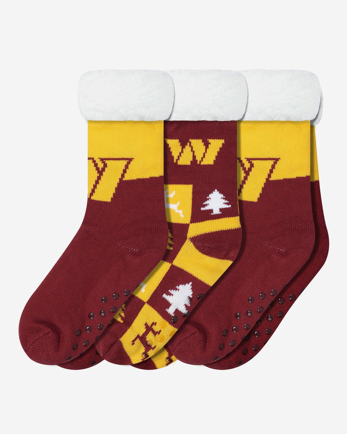 Washington Commanders Womens Fan Footy 3 Pack Slipper Socks FOCO - FOCO.com