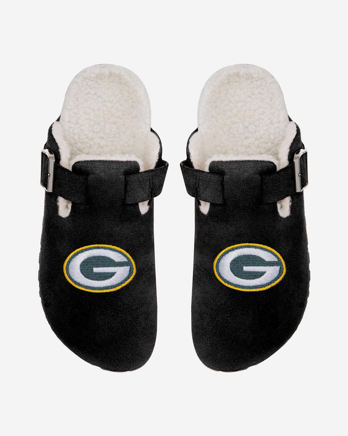 Green Bay Packers Womens Fur Buckle Clog Slipper FOCO S - FOCO.com