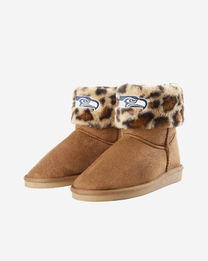 Seattle Seahawks Womens Cheetah Fur Boot FOCO - FOCO.com