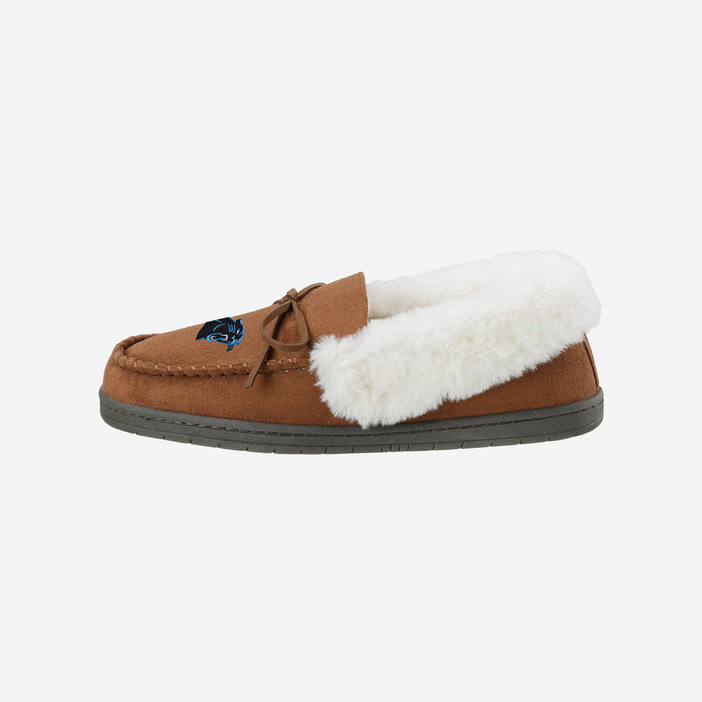 Carolina Panthers Womens Tan Moccasin Slipper FOCO S - FOCO.com