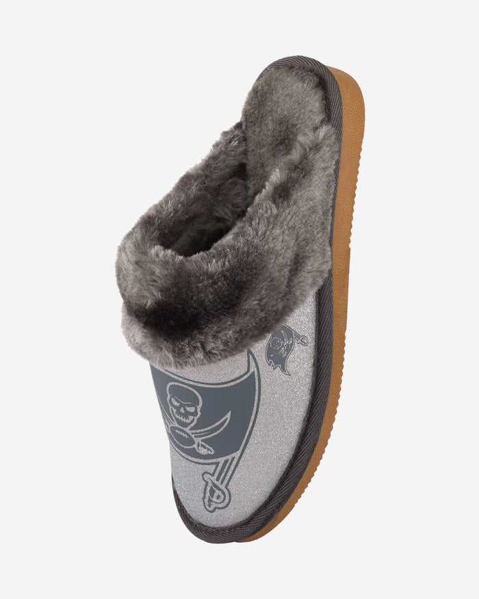 Tampa Bay Buccaneers Womens Glitter Open Back Fur Moccasin Slipper FOCO - FOCO.com