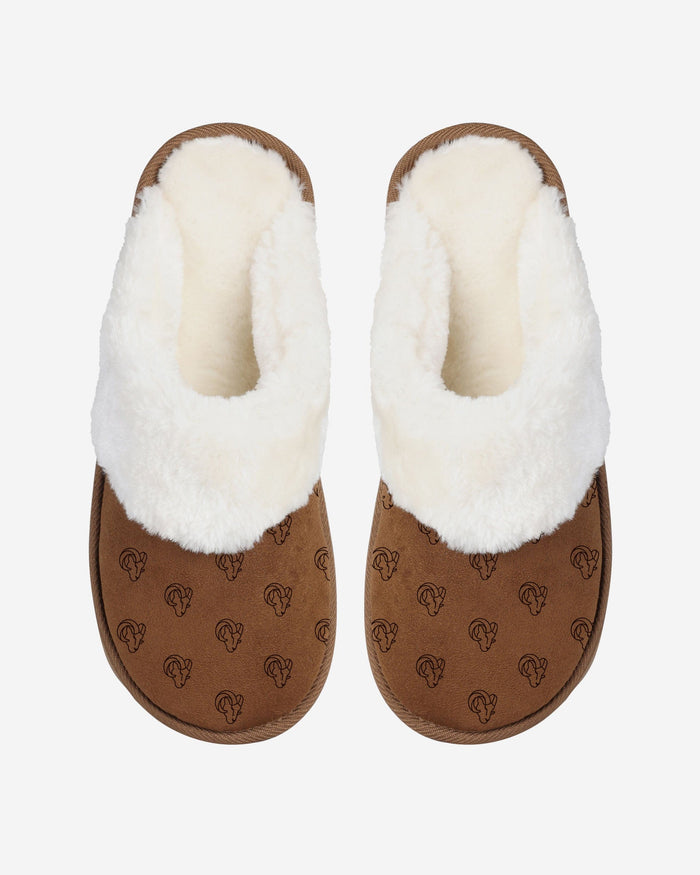 Los Angeles Rams Womens Repeat Logo Moccasin Slipper FOCO - FOCO.com