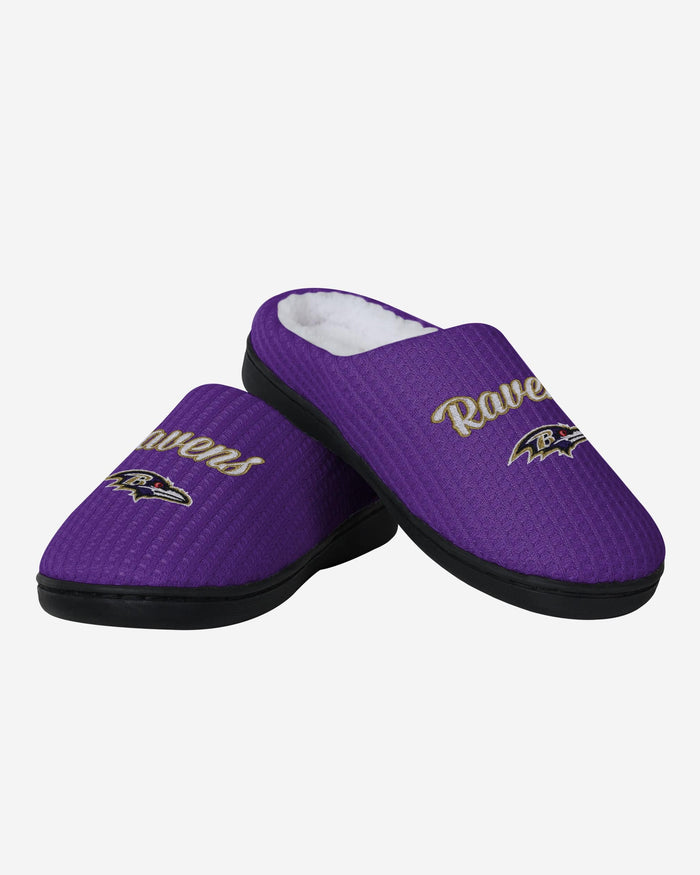 Baltimore Ravens Womens Sherpa Lined Memory Foam Slipper FOCO - FOCO.com