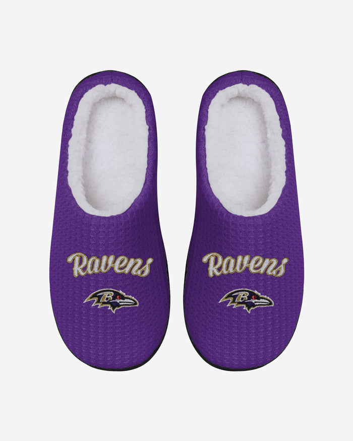 Baltimore Ravens Womens Sherpa Lined Memory Foam Slipper FOCO - FOCO.com