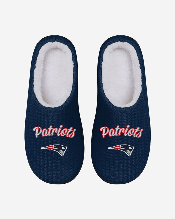 New England Patriots Womens Sherpa Lined Memory Foam Slipper FOCO - FOCO.com