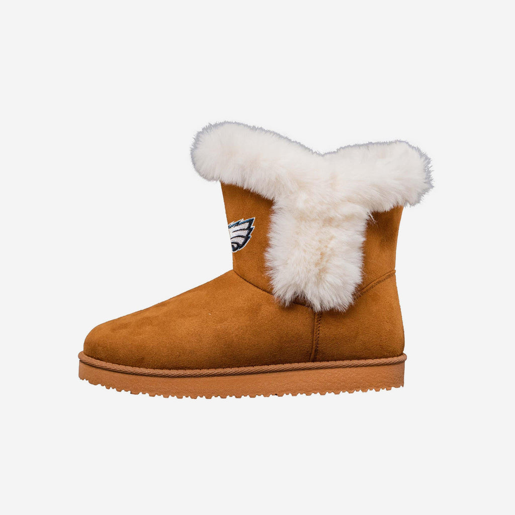 Philadelphia Eagles Womens White Fur Boot FOCO 6 - FOCO.com