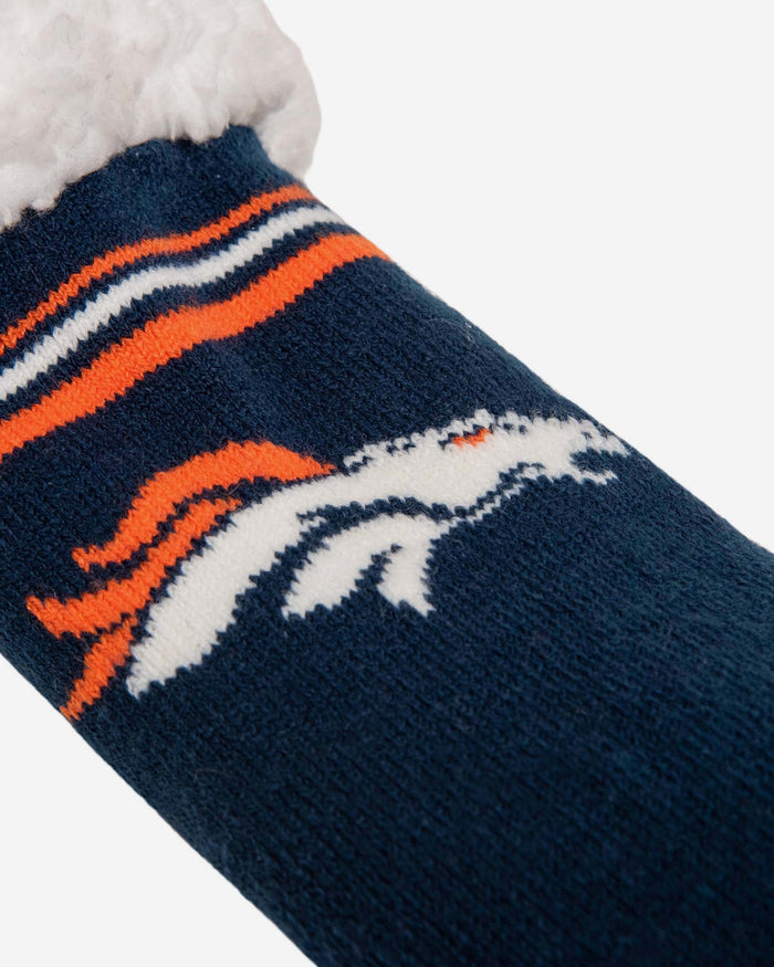 Denver Broncos Womens Stripe Logo Tall Footy Slipper Socks FOCO - FOCO.com