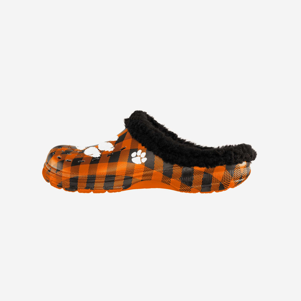 Clemson Tigers Sherpa Lined Buffalo Check Clog FOCO S - FOCO.com