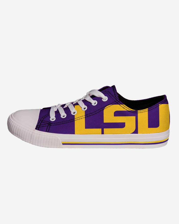 LSU Tigers Mens Low Top Big Logo Canvas Shoe FOCO - FOCO.com