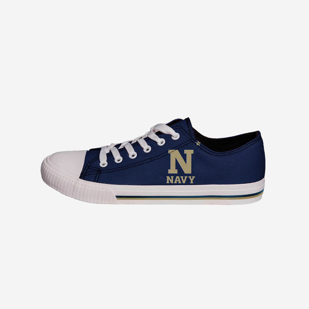 Navy Midshipmen Mens Low Top Big Logo Canvas Shoe FOCO - FOCO.com