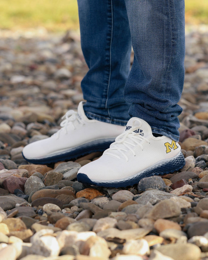 Michigan Wolverines Gradient Midsole White Sneakers FOCO - FOCO.com