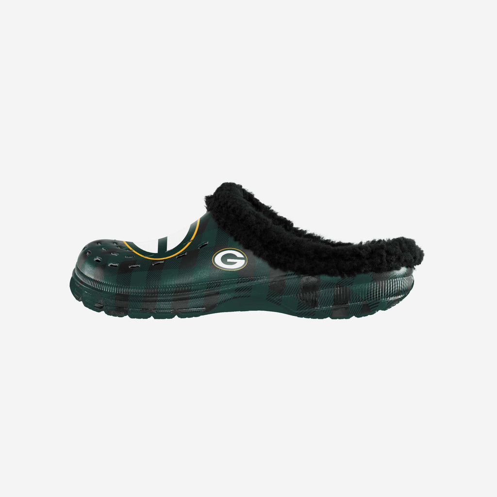 Green Bay Packers Sherpa Lined Buffalo Check Clog FOCO S - FOCO.com