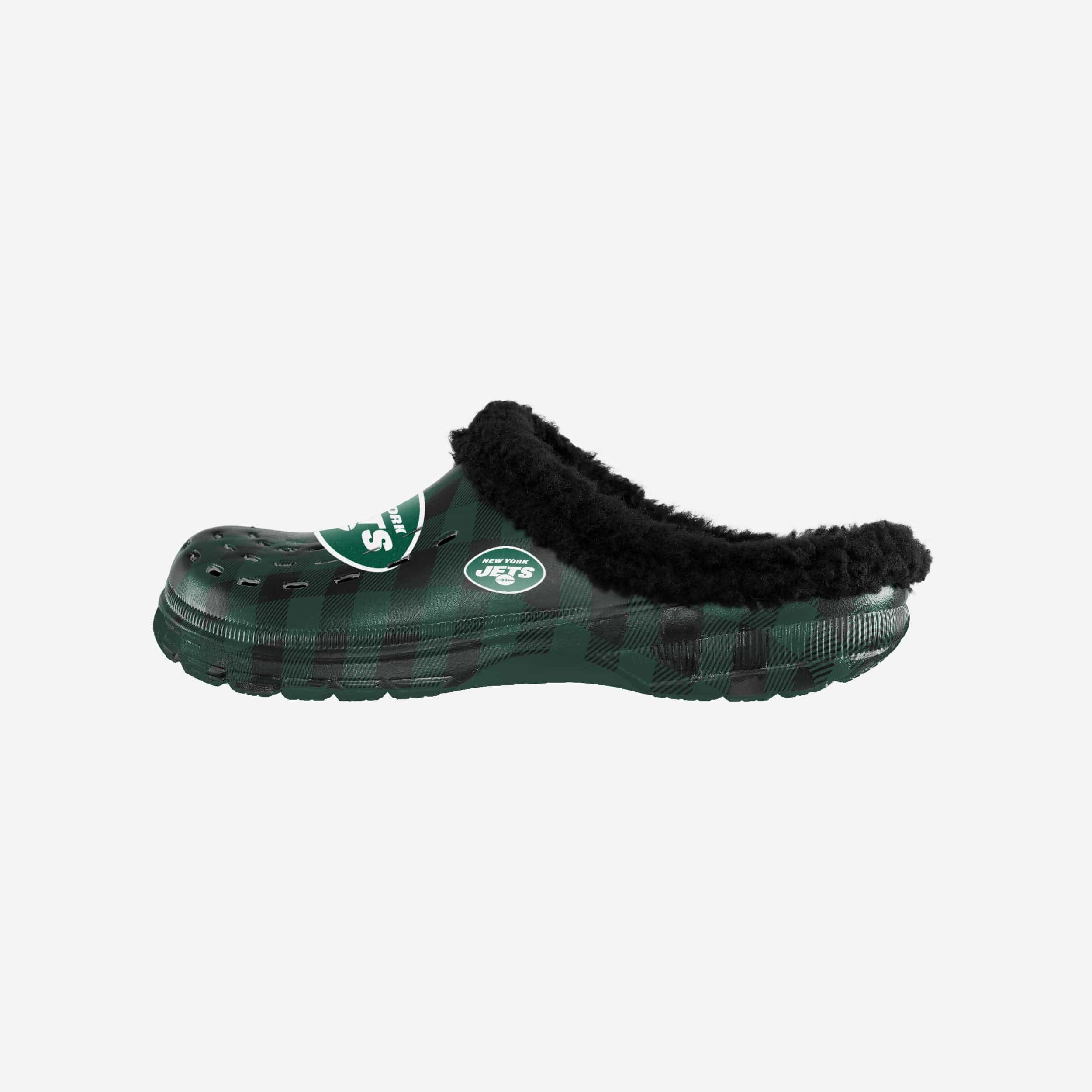 New York Jets NFL Mens Sherpa Lined Buffalo Check Clog