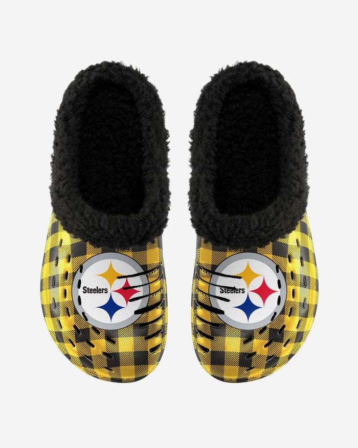 Pittsburgh Steelers Sherpa Lined Buffalo Check Clog FOCO - FOCO.com