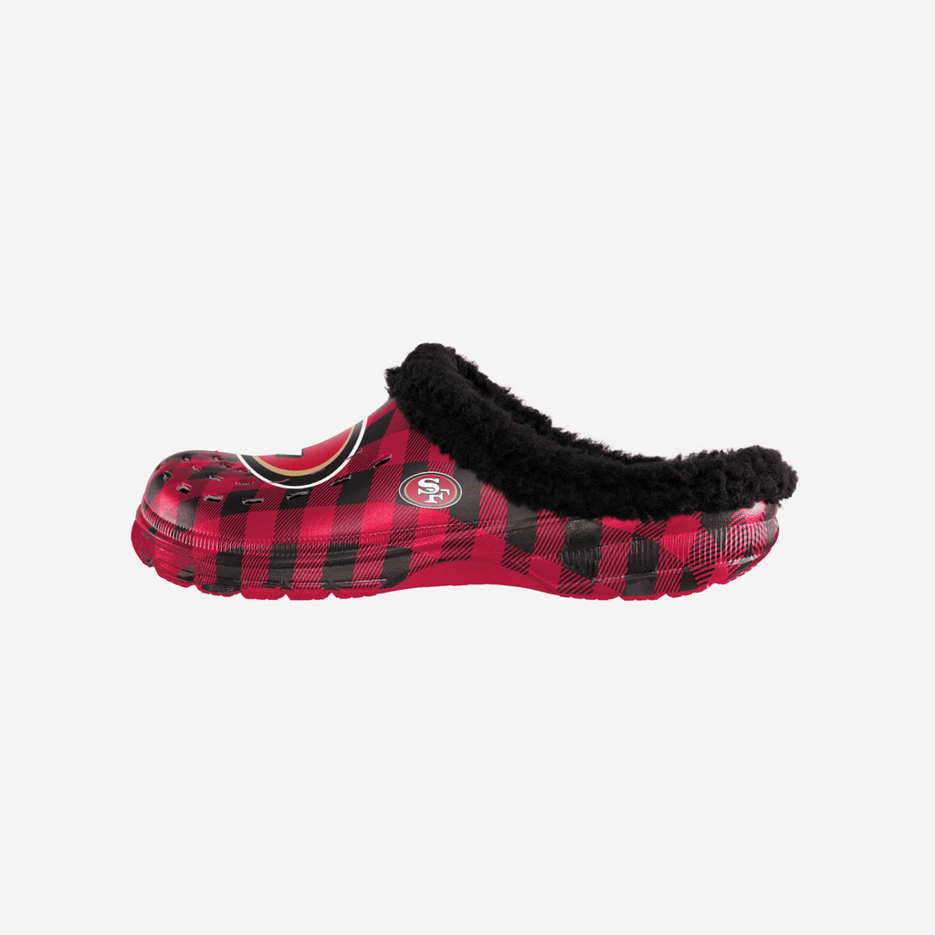 San Francisco 49ers Sherpa Lined Buffalo Check Clog FOCO S - FOCO.com