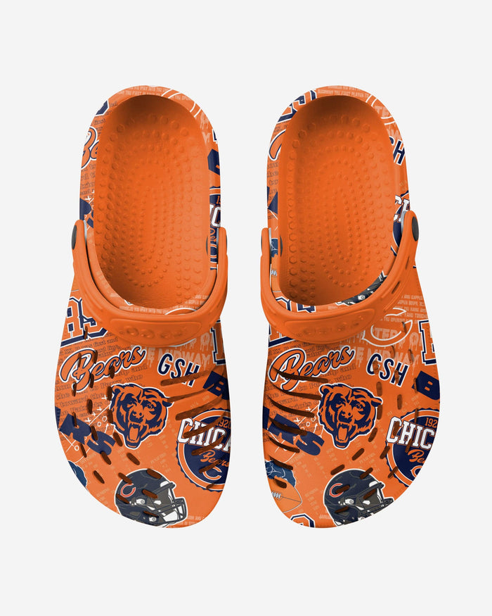 Chicago Bears Historic Print Clog With Strap FOCO - FOCO.com