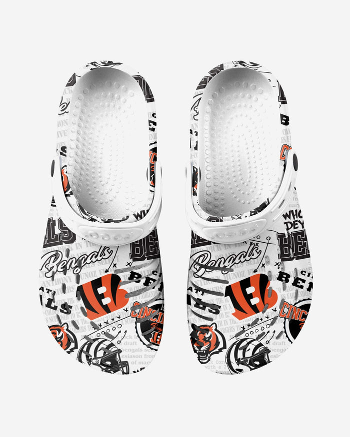 Cincinnati Bengals Historic Print Clog With Strap FOCO - FOCO.com