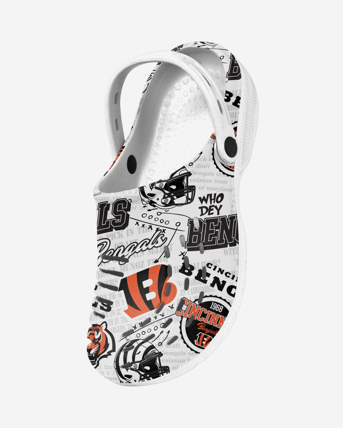 Cincinnati Bengals Historic Print Clog With Strap FOCO - FOCO.com