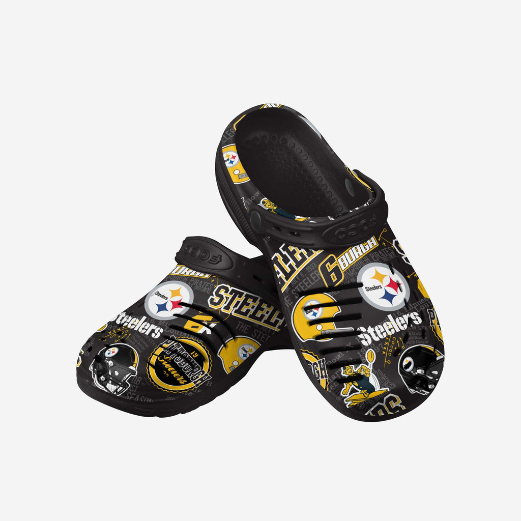 Pittsburgh Steelers Historic Print Clog With Strap FOCO