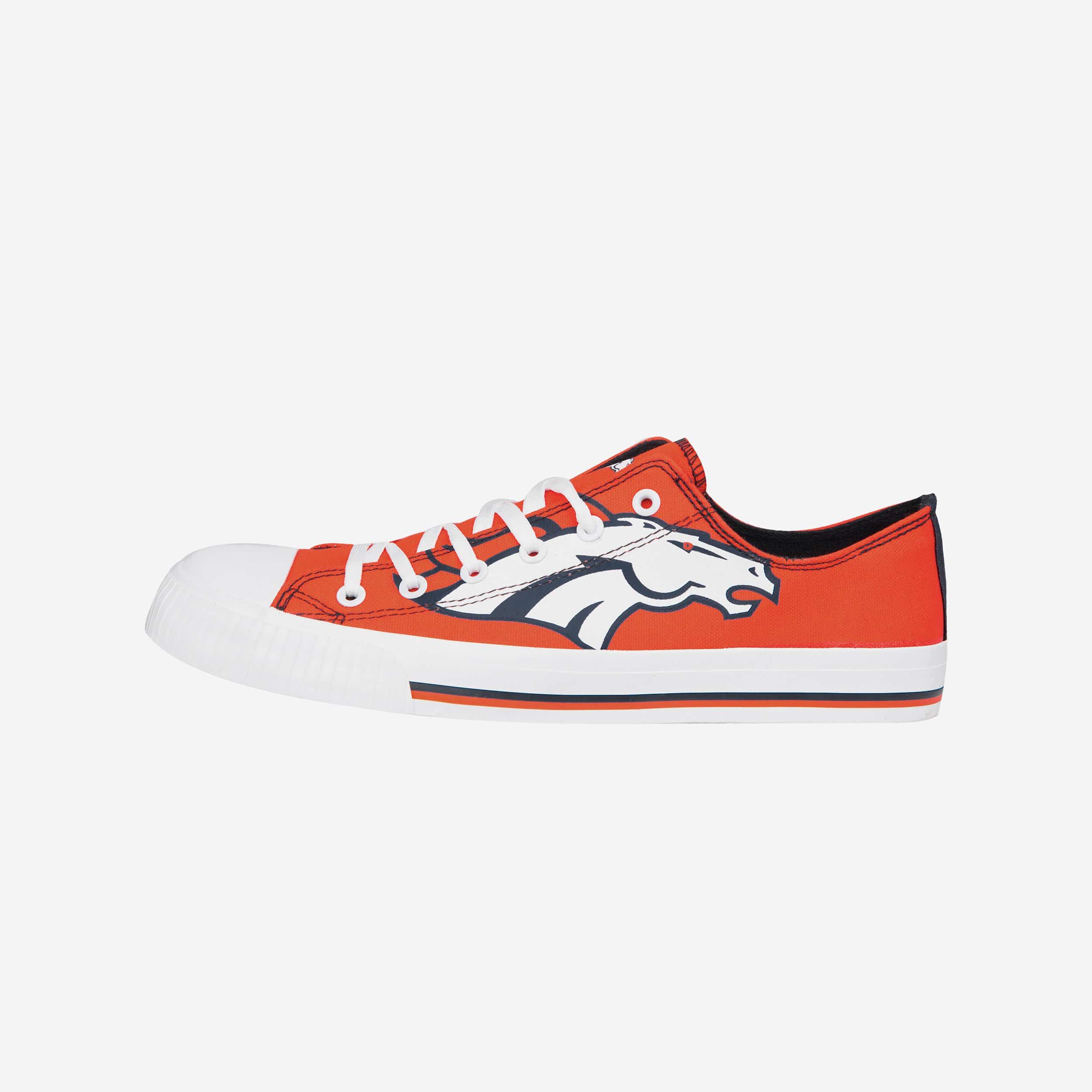 FOCO Cream Denver Broncos Low Top Canvas Shoes