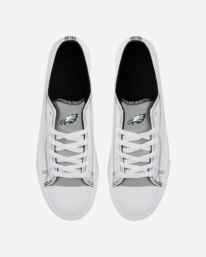 Philadelphia Eagles Low Top White Canvas Shoe FOCO - FOCO.com