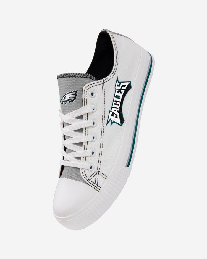 Philadelphia Eagles Low Top White Canvas Shoe FOCO - FOCO.com