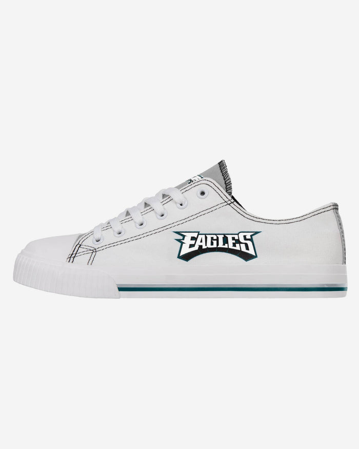 Philadelphia Eagles Low Top White Canvas Shoe FOCO 7 - FOCO.com