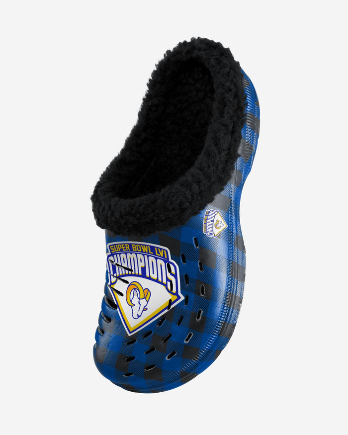 Los Angeles Rams Super Bowl LVI Champions Sherpa Clog FOCO - FOCO.com