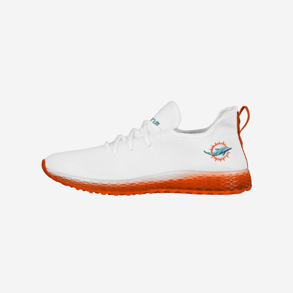 Miami Dolphins Gradient Midsole White Sneakers FOCO 7 - FOCO.com